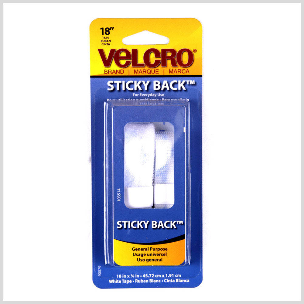VELCRO® Brand White Sticky Back Fastener - 18" x 3/4" VELCRO® Brand White Sticky Back Fastener - 18" x 3/4"