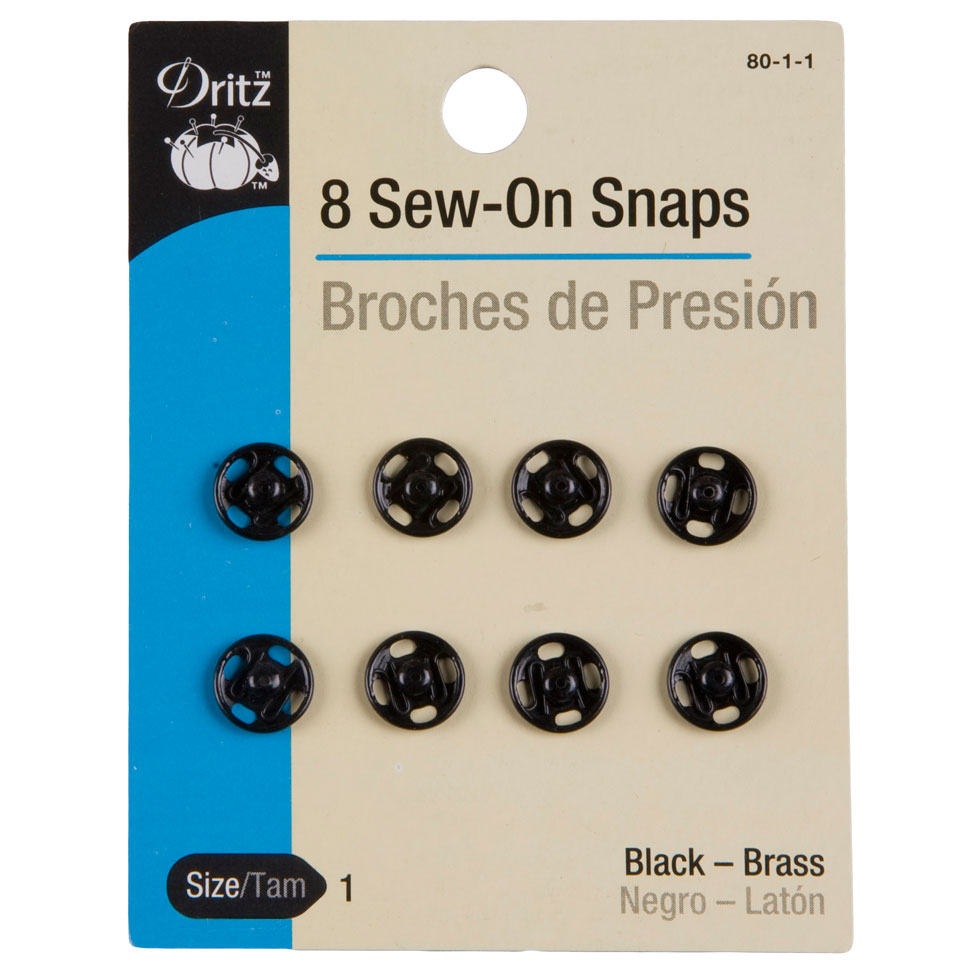 Dritz Black Sew On Snaps Size 1 - 8ct Dritz Black Sew On Snaps Size 1 - 8ct