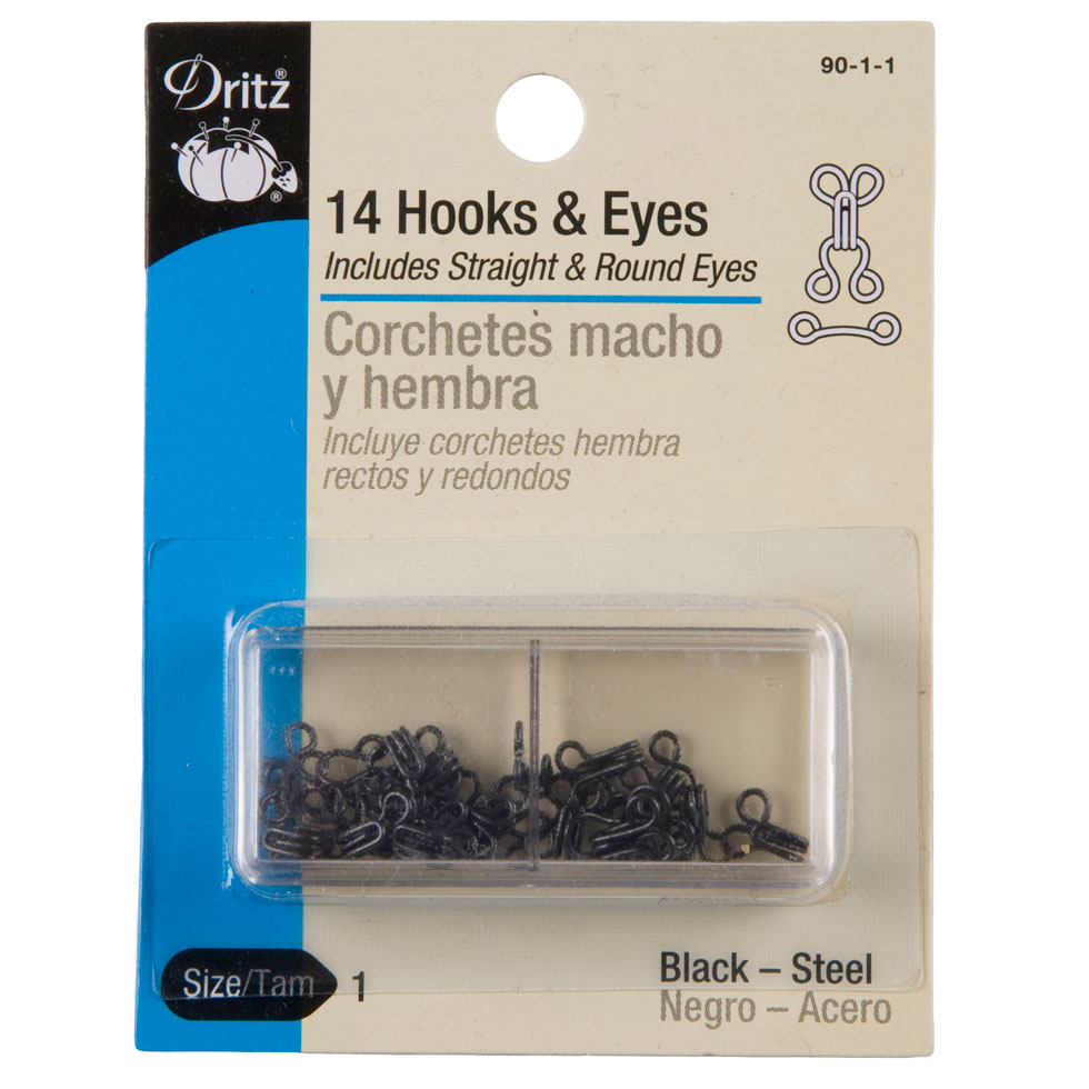 Dritz Black Hooks & Eyes Size 1 - 14ct Dritz Black Hooks & Eyes Size 1 - 14ct