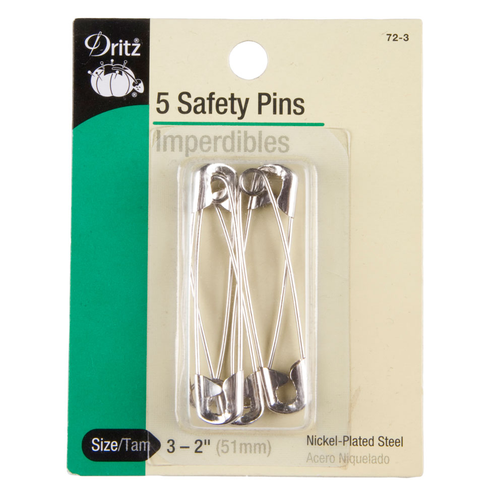 Dritz Nickel Safety Pins Size 3-2" - 5ct Dritz Nickel Safety Pins Size 3-2" - 5ct