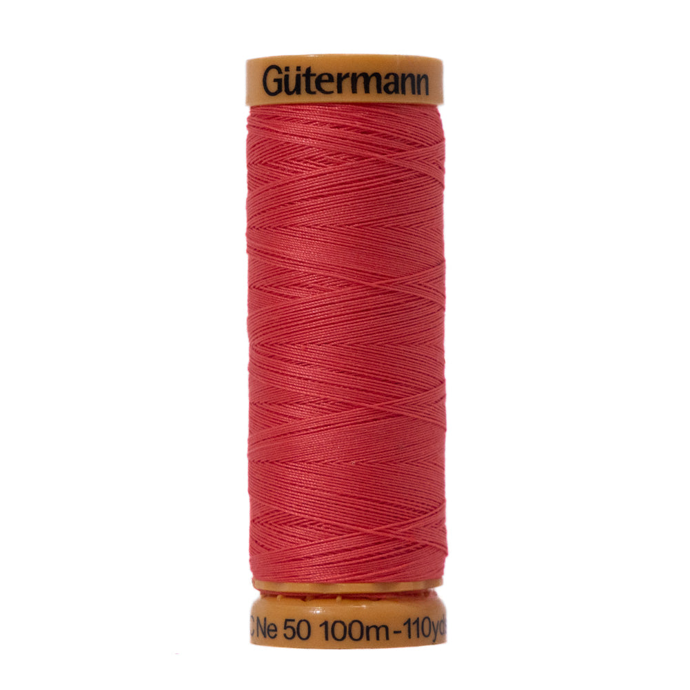 Gutermann Natural Cotton Thread 100m - 4930 Bright Coral Gutermann Natural Cotton Thread 100m - 4930 Bright Coral