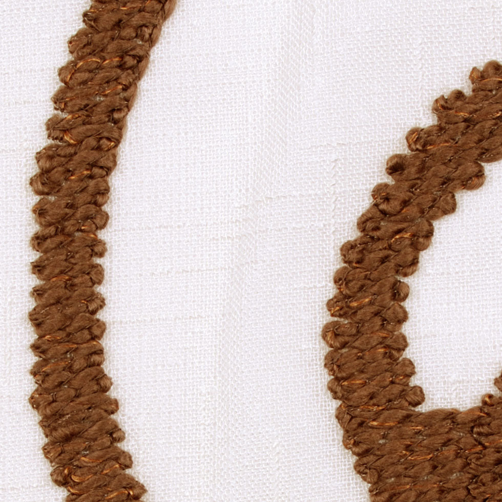 Ivory & Brown Embroidery Retro-Chic Sheer Poly - Detail Ivory & Brown Embroidery Retro-Chic Sheer Poly - Detail