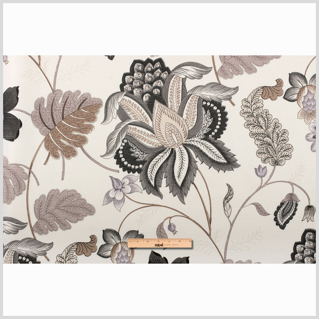 Gray Floral Cotton Blend - Full Gray Floral Cotton Blend - Full