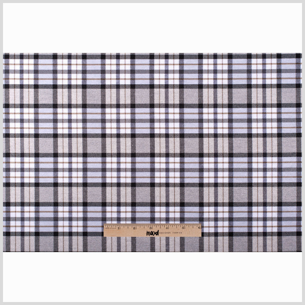 Gray Plaid Cotton Blend Full Gray Plaid Cotton Blend Full