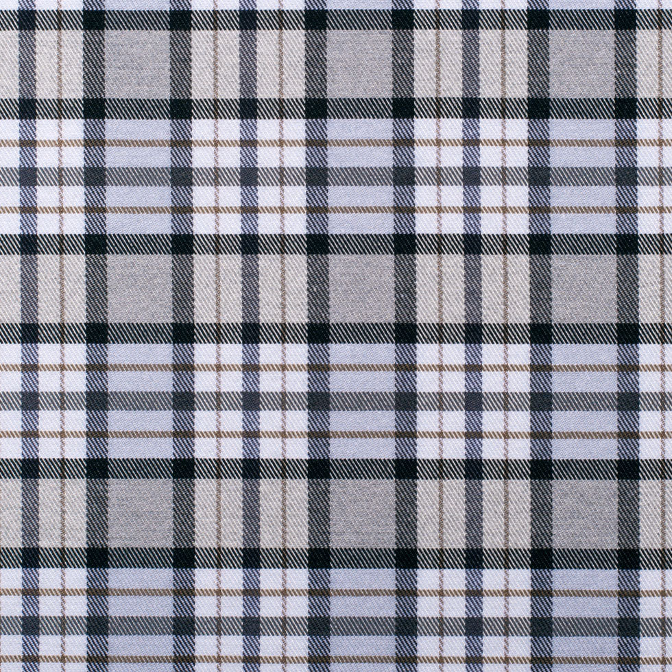 Gray Plaid Cotton Blend Gray Plaid Cotton Blend