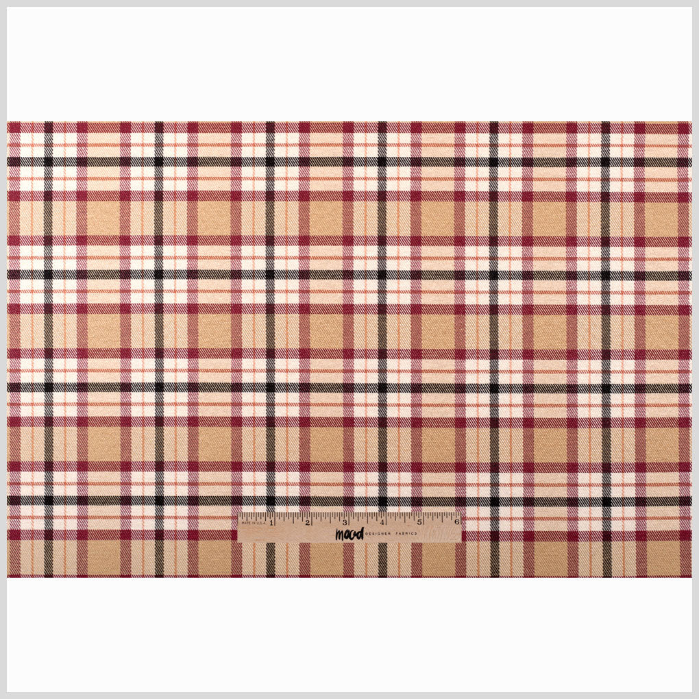 Beige Plaid Cotton Blend - Full Beige Plaid Cotton Blend - Full