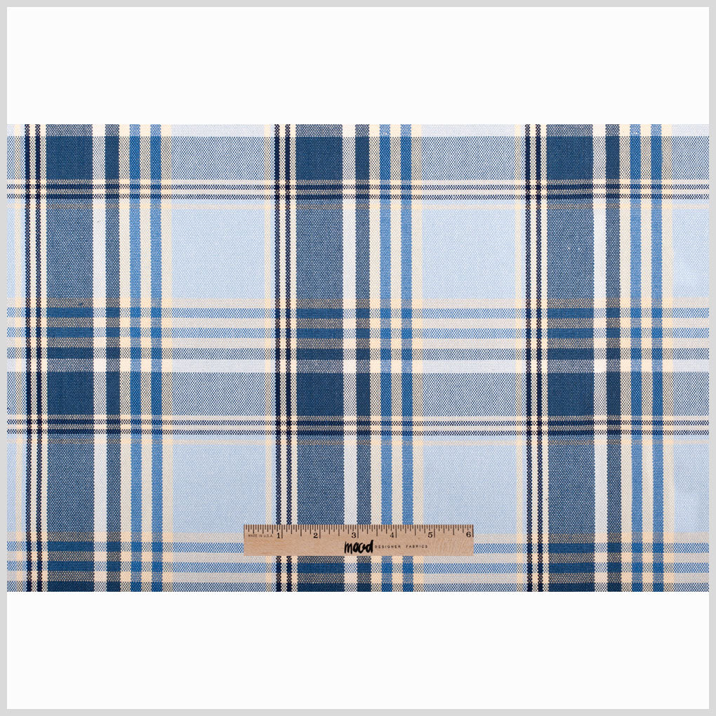 Blue Plaid Cotton Blend - Full Blue Plaid Cotton Blend - Full