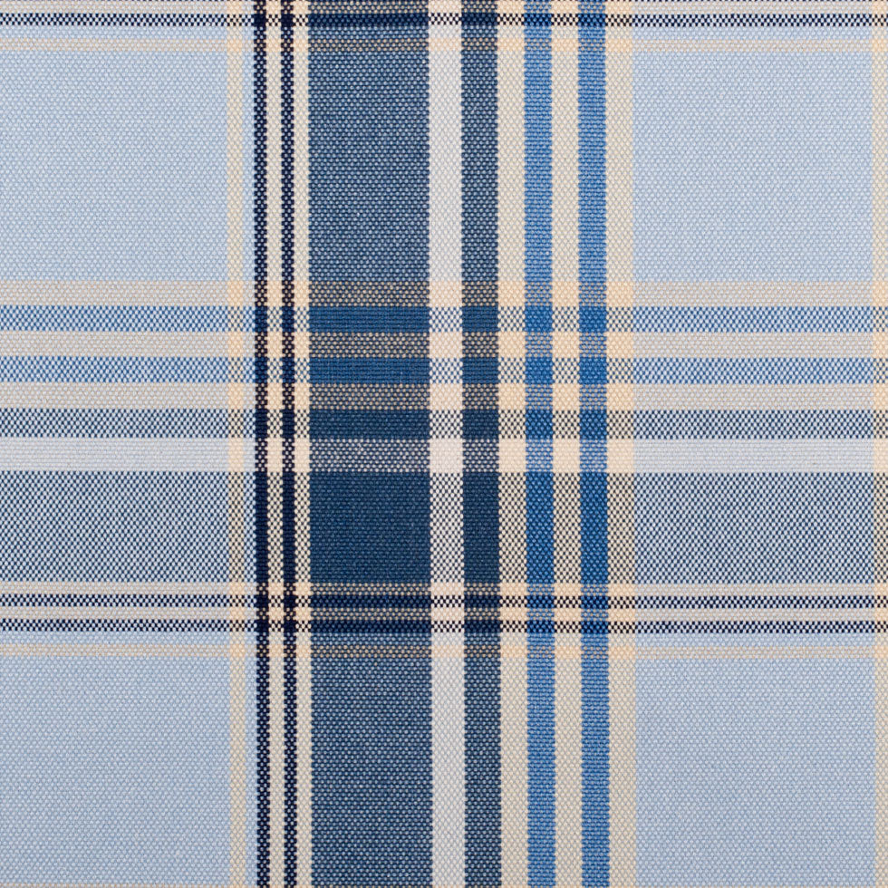 Blue Plaid Cotton Blend Blue Plaid Cotton Blend