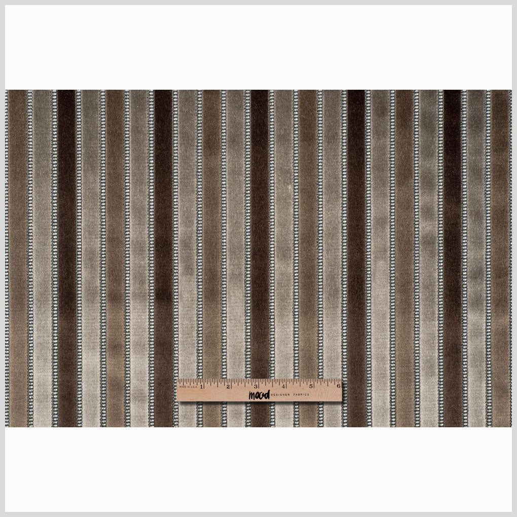Brown Stripes Channeled Velvet - Full Brown Stripes Channeled Velvet - Full