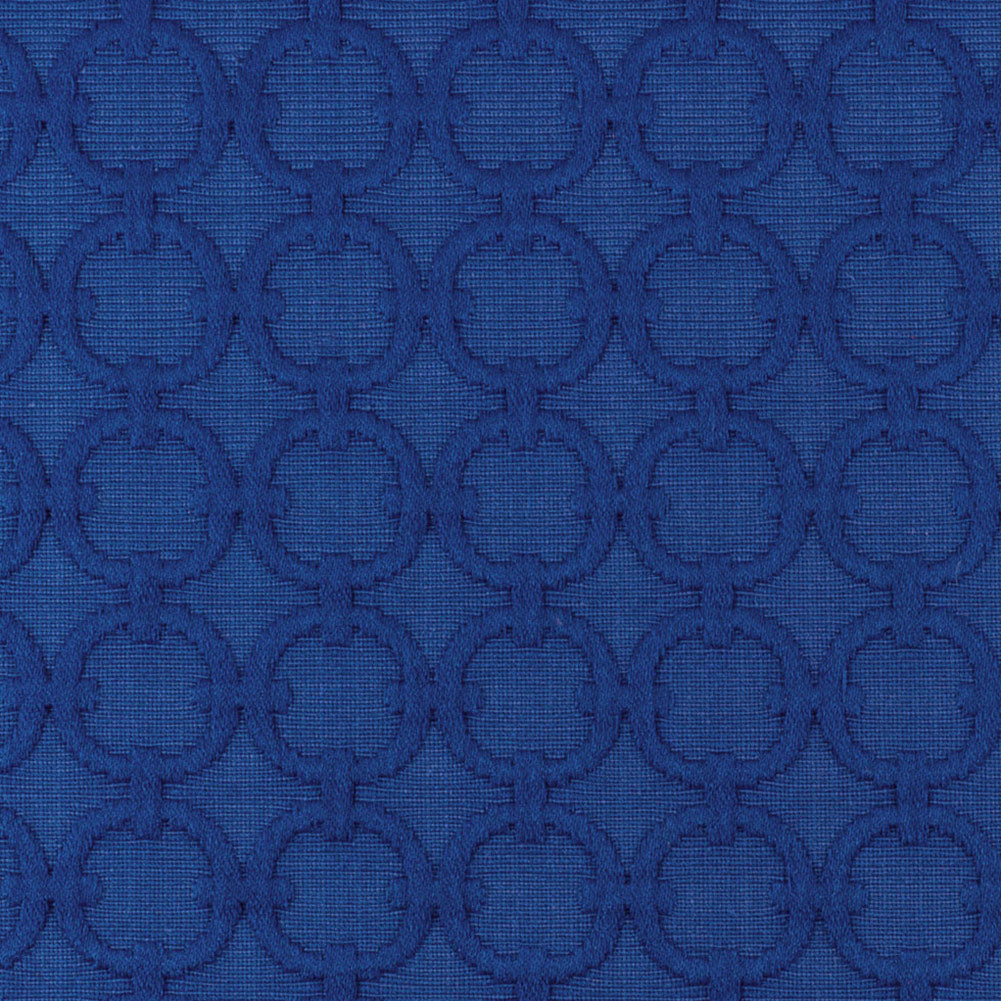 Blue Marine Geometric Embroidered Cotton-Poly Woven Blue Marine Geometric Embroidered Cotton-Poly Woven