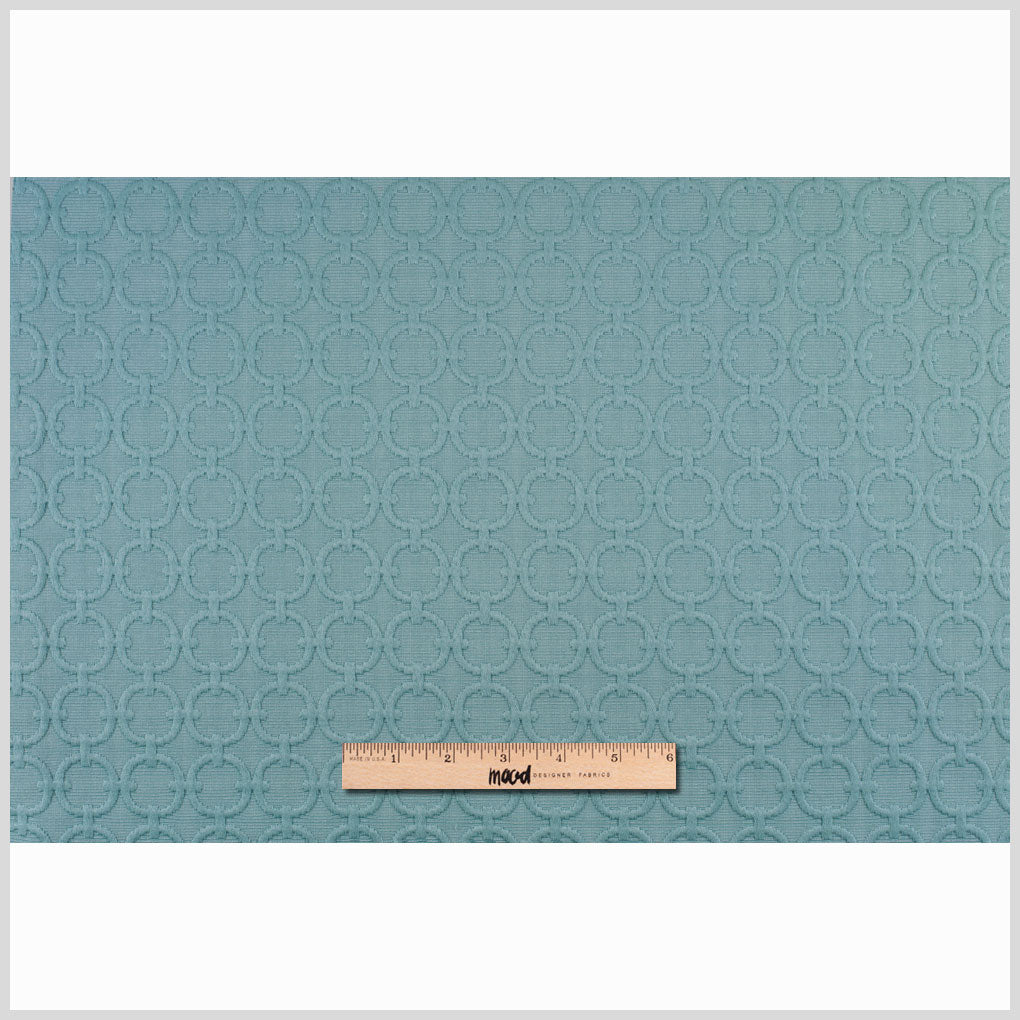 Turquoise Geometric Embroidered Cotton-Poly Woven - Full Turquoise Geometric Embroidered Cotton-Poly Woven - Full