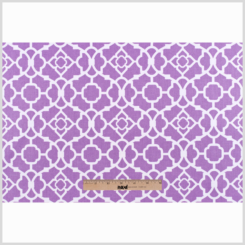 Violet Lattice Printed Cotton Twill Full Violet Lattice Printed Cotton Twill Full