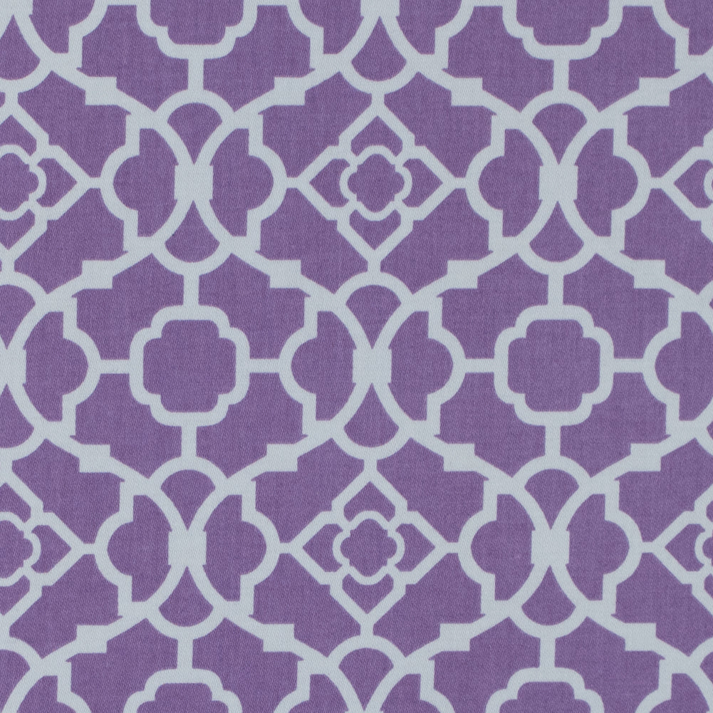 Violet Lattice Printed Cotton Twill Violet Lattice Printed Cotton Twill