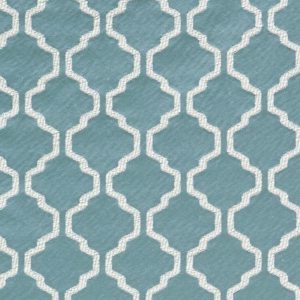 Azure Geometric Trellis Polyester - Detail Azure Geometric Trellis Polyester - Detail