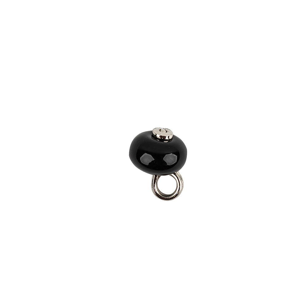 Black Glass Button - 12L/7.5mm Full Black Glass Button - 12L/7.5mm Full