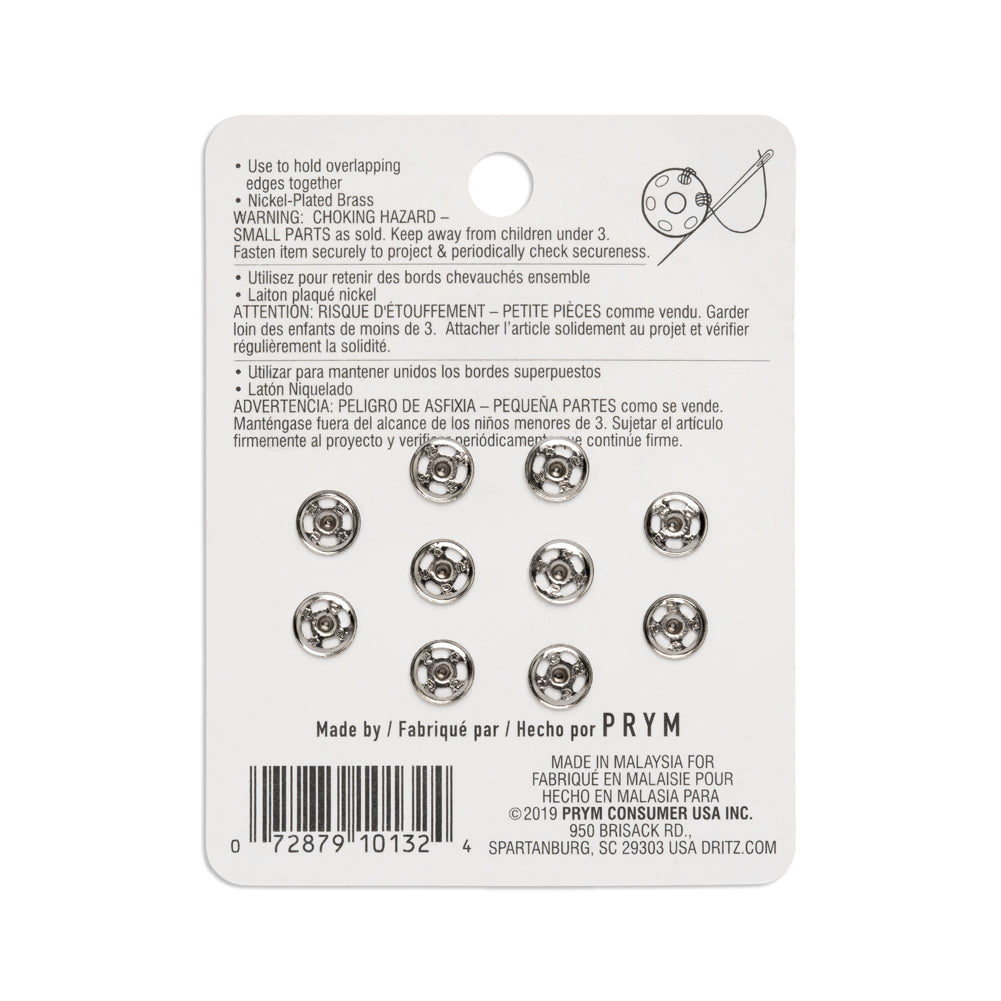 Dritz Sew On Snaps - Nickel, Size 1/0 - 10ct - Detail Dritz Sew On Snaps - Nickel, Size 1/0 - 10ct - Detail
