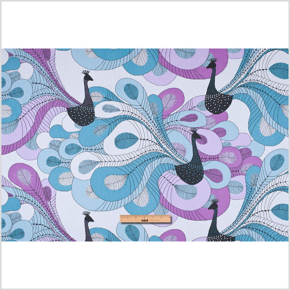 Swedish Aqua and Orchid Peacock Cotton - Full Swedish Aqua and Orchid Peacock Cotton - Full