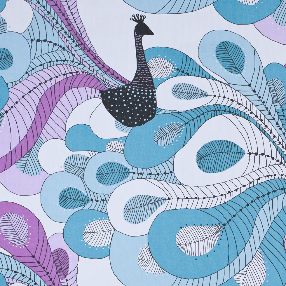 Swedish Aqua and Orchid Peacock Cotton Swedish Aqua and Orchid Peacock Cotton