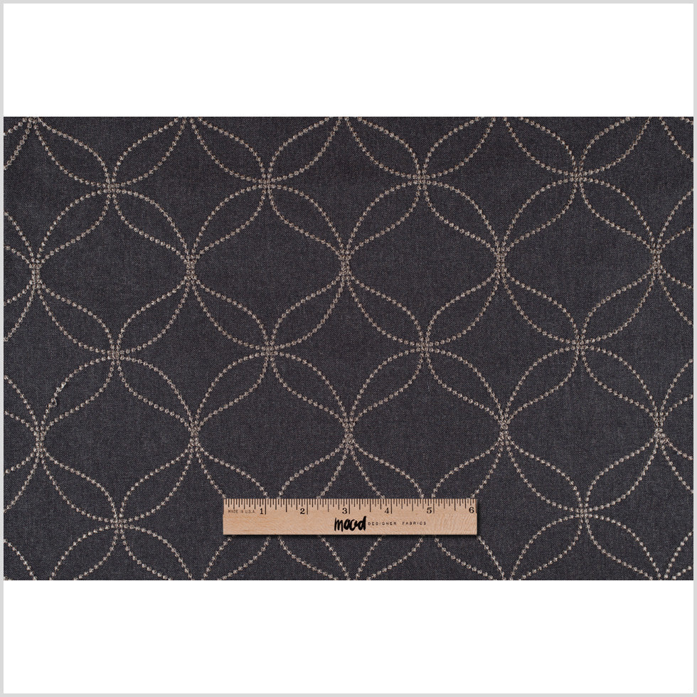 Onyx Embroidered Geometric Menswear Poly - Full Onyx Embroidered Geometric Menswear Poly - Full