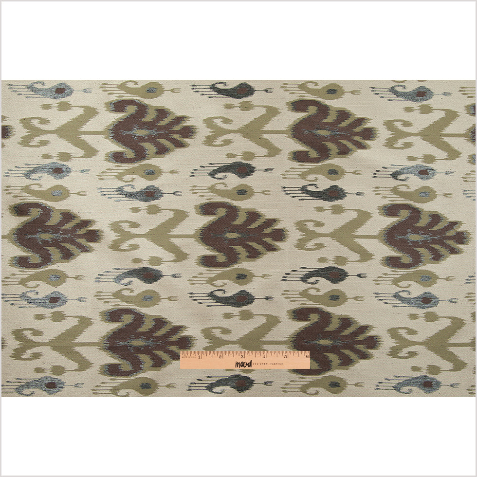 Olive Double-Wide Ikat Print Poly Woven Full Olive Double-Wide Ikat Print Poly Woven Full