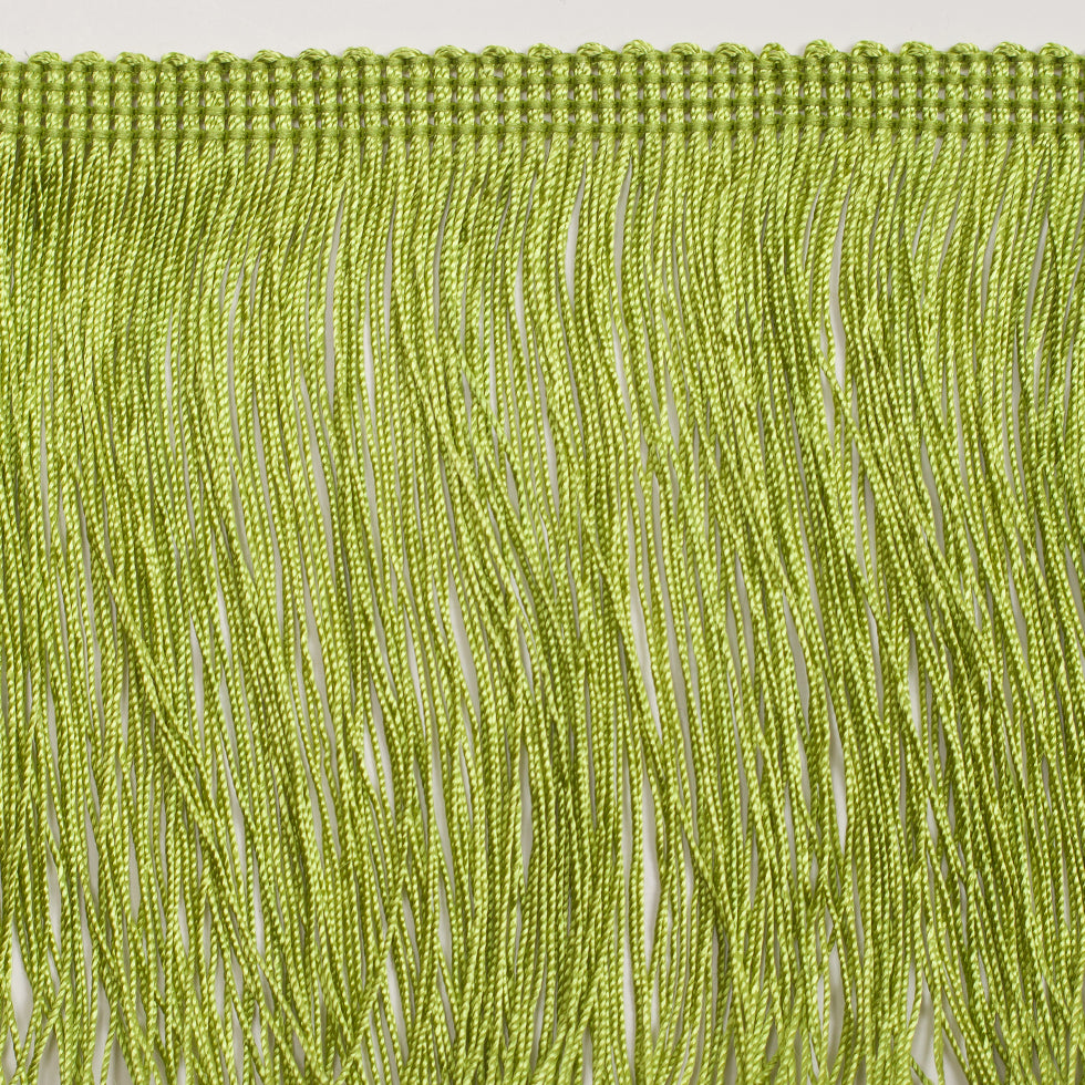 4" European Lime Green Chainette Fringe Trim Folded 4" European Lime Green Chainette Fringe Trim Folded