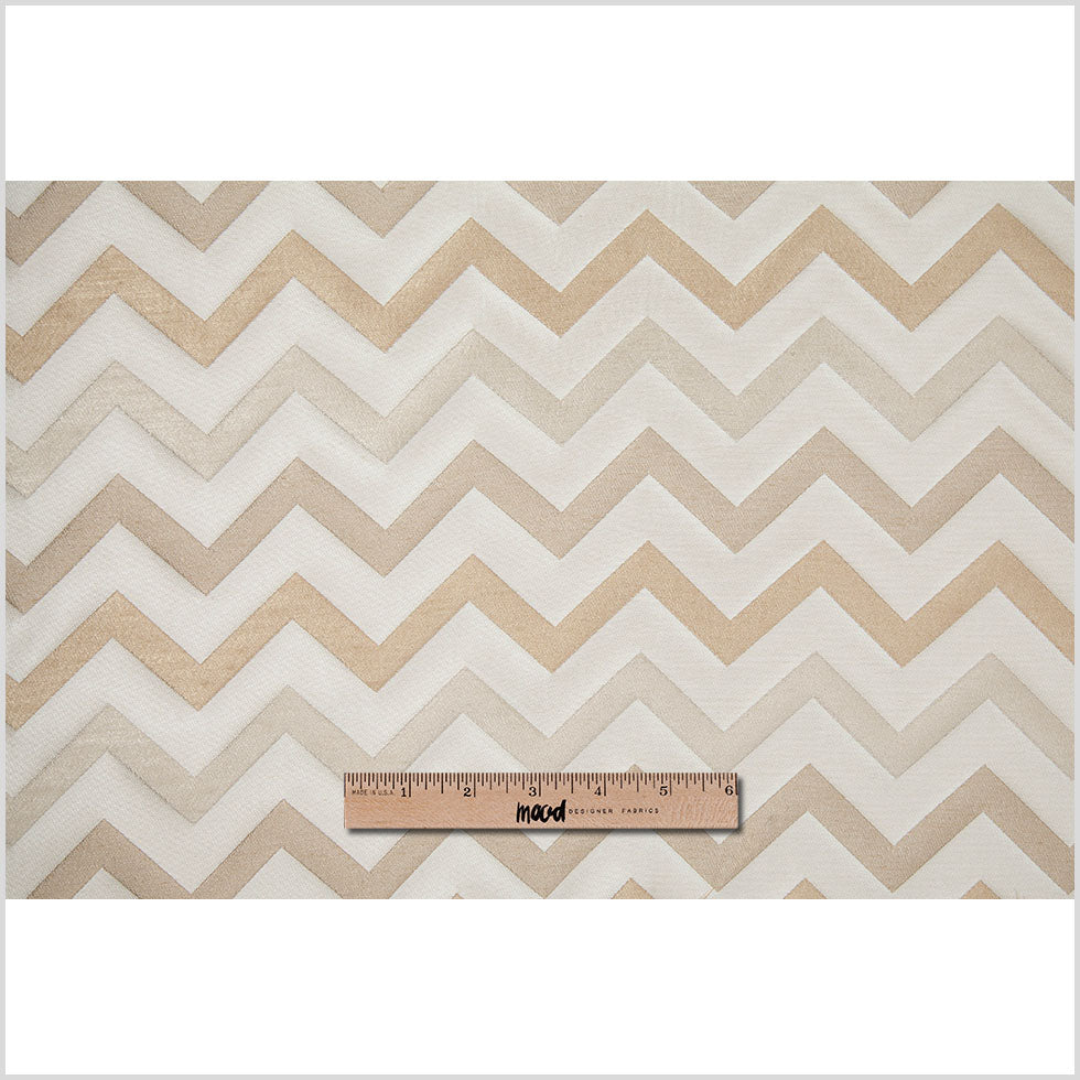 Ivory/Gold Bold Chevron Jacquard Full Ivory/Gold Bold Chevron Jacquard Full