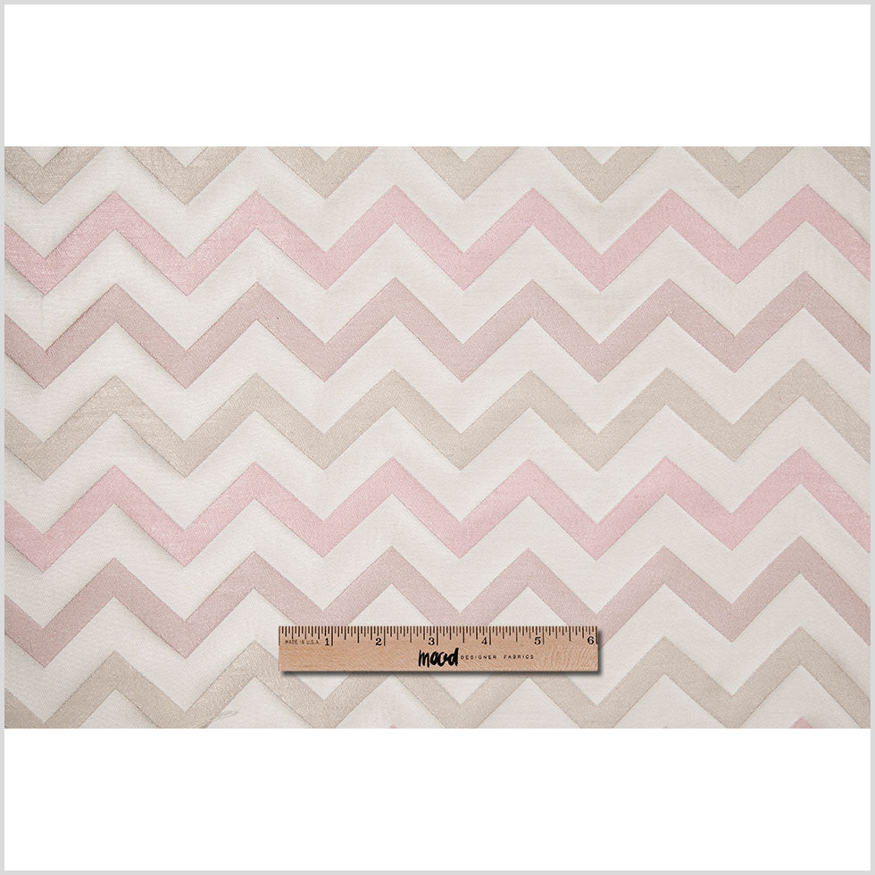 Beige/Pink Bold Chevron Jacquard - Full Beige/Pink Bold Chevron Jacquard - Full