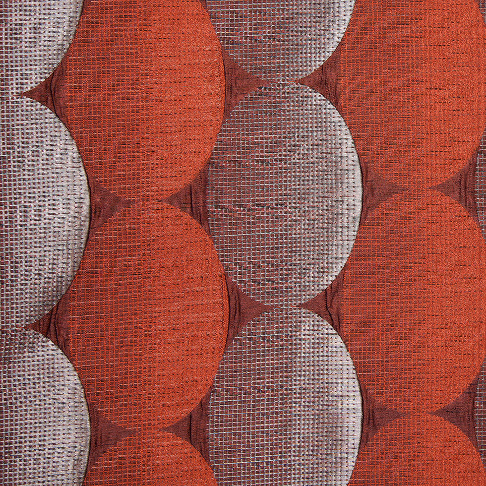 Rust/Taupe Rows of Ovals Textured Jacquard Rust/Taupe Rows of Ovals Textured Jacquard