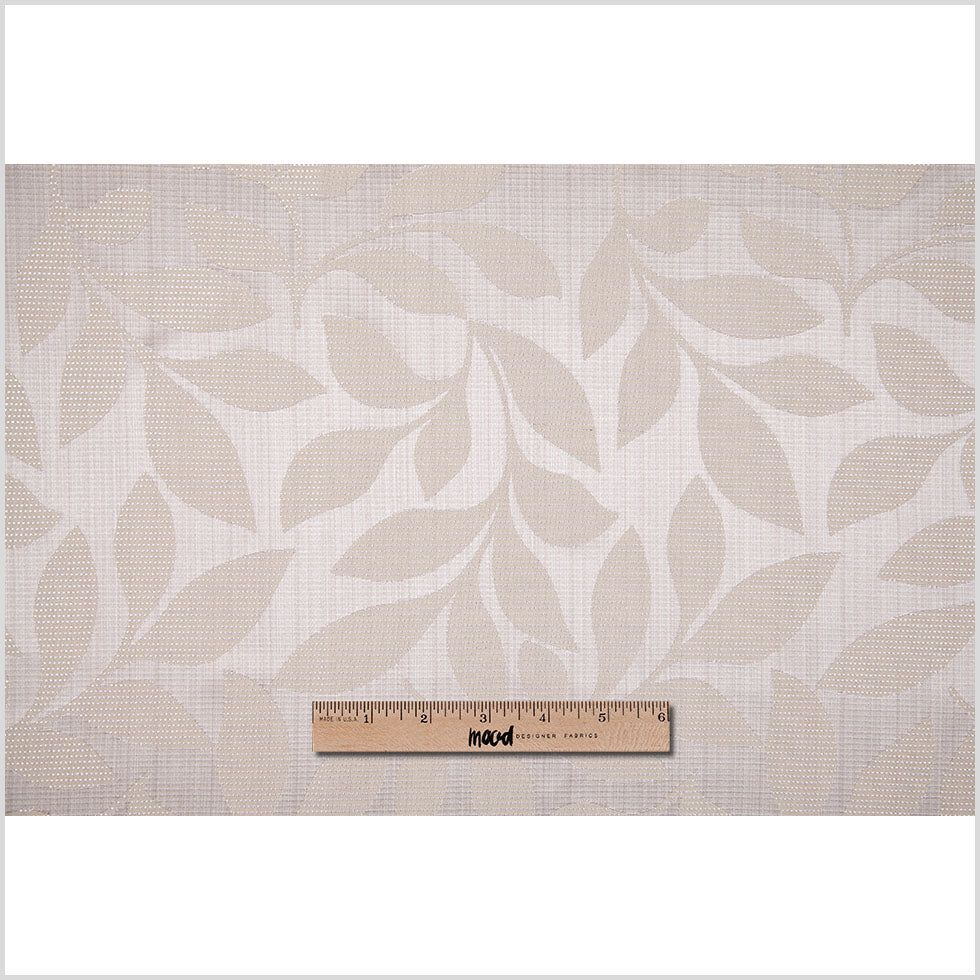 Beige Satiny Woven Leaves Jacquard - Full Beige Satiny Woven Leaves Jacquard - Full