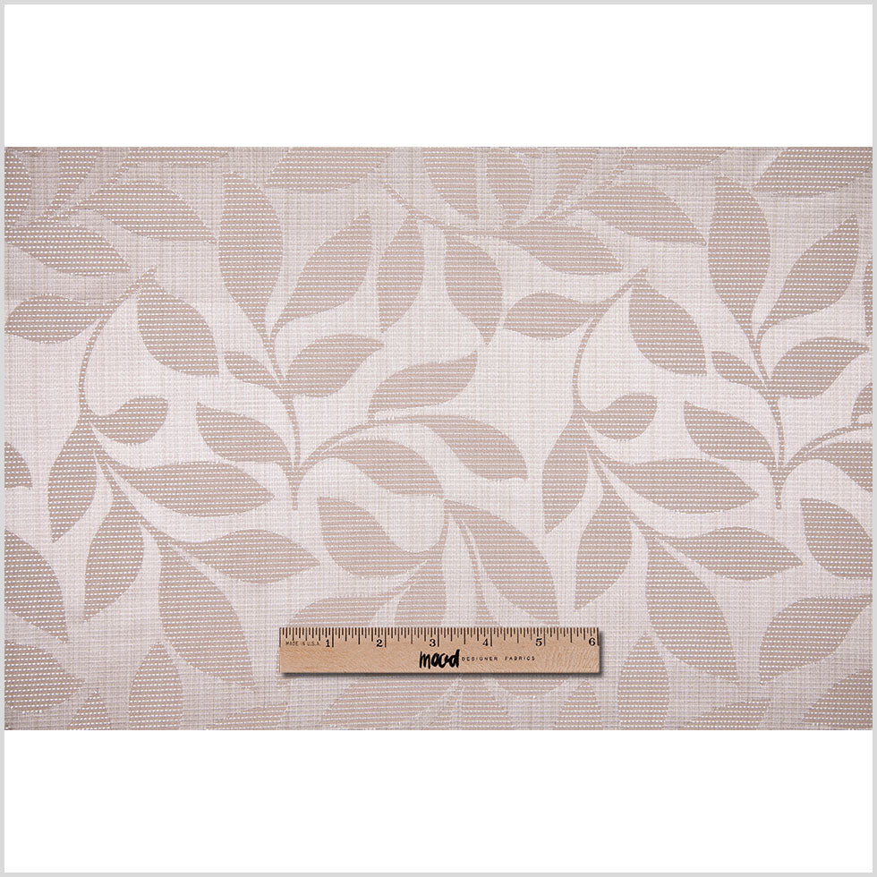 Sand Satiny Woven Leaves Jacquard - Full Sand Satiny Woven Leaves Jacquard - Full