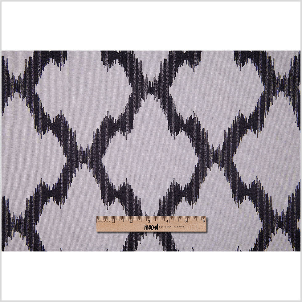Gray and Black Embroidered Diamonds Woven - Full Gray and Black Embroidered Diamonds Woven - Full