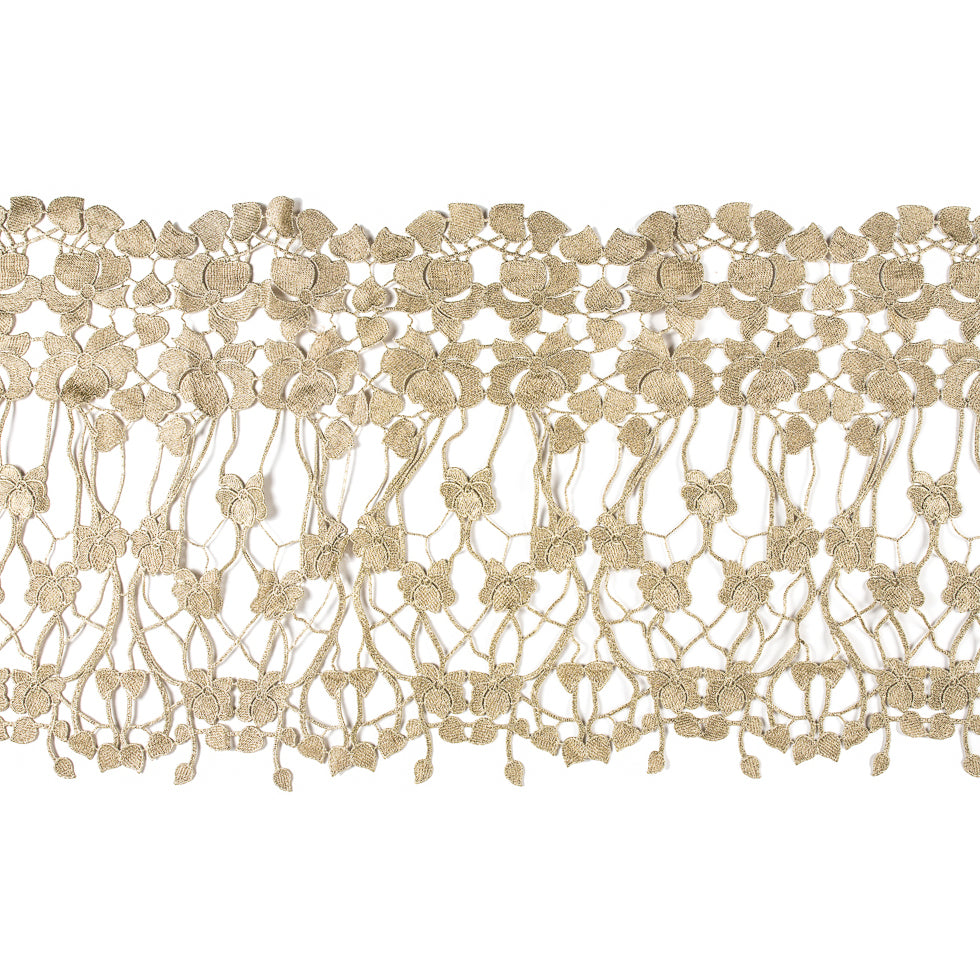 Metallic Gold Floral Lace Trimming - 16 Metallic Gold Floral Lace Trimming - 16