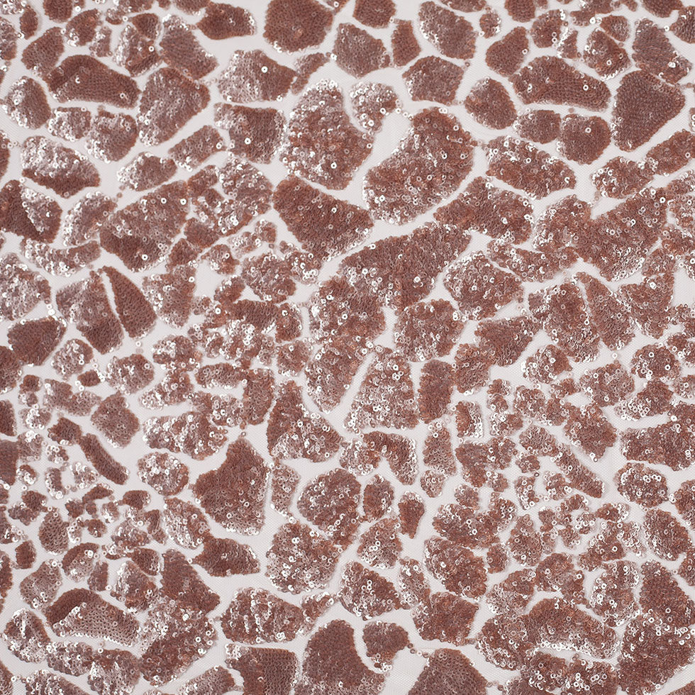 Rose Gold Baby Sequins "Splotches" on Mesh Rose Gold Baby Sequins "Splotches" on Mesh
