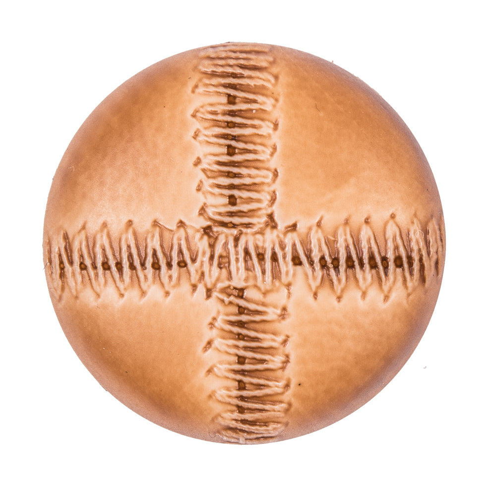 Italian Light Brown Top-Stitched Plastic Shank Back Button - 54L/34mm Italian Light Brown Top-Stitched Plastic Shank Back Button - 54L/34mm