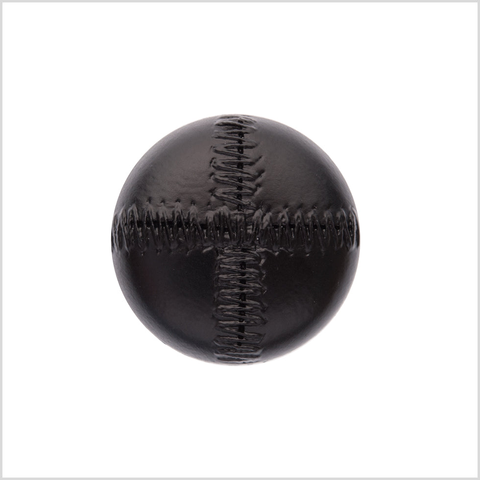 Italian Black Top-Stitched Plastic Shank Back Button - 44L/28mm Italian Black Top-Stitched Plastic Shank Back Button - 44L/28mm