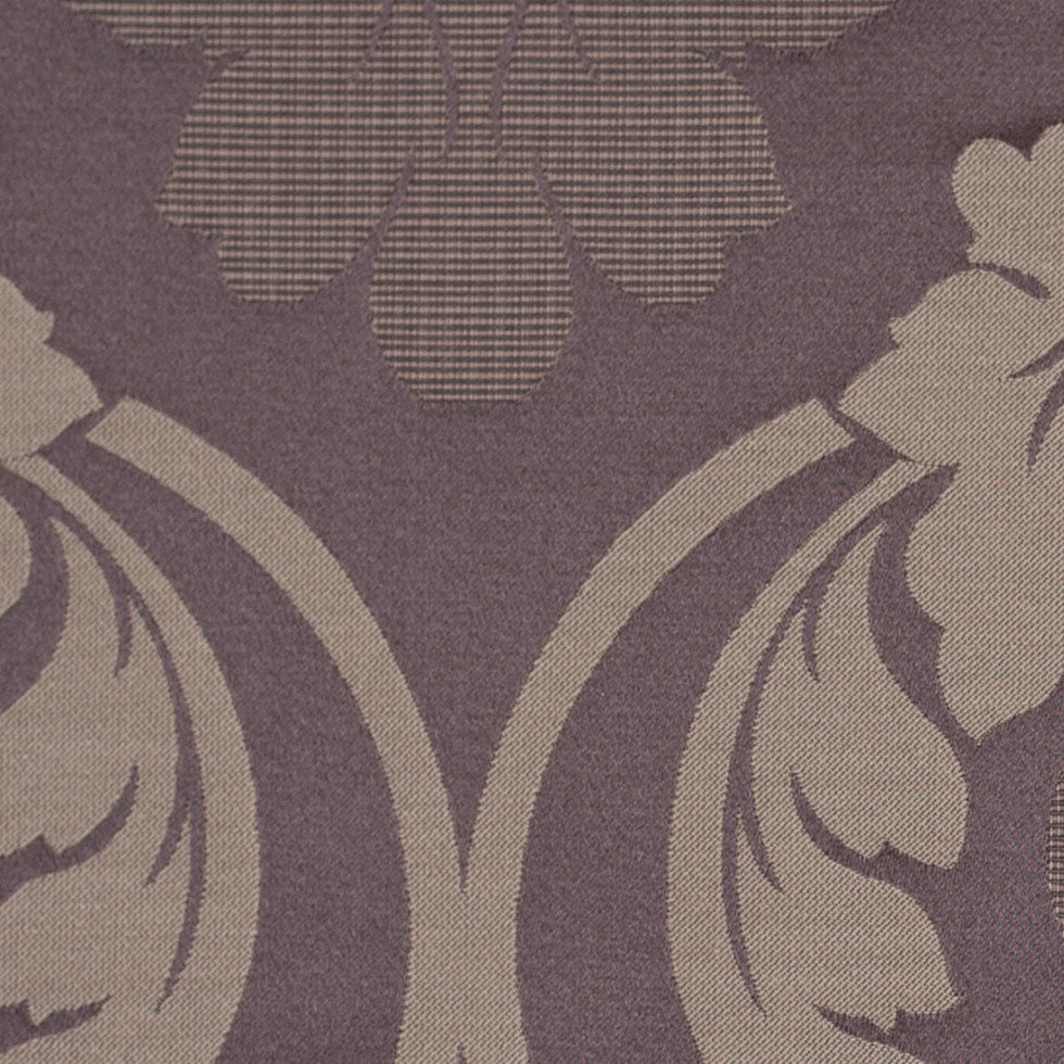 Iron Brown Floral Damask-Pattern Satin Jacquard - Detail Iron Brown Floral Damask-Pattern Satin Jacquard - Detail