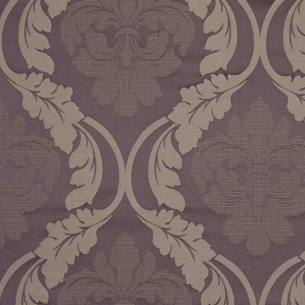 Iron Brown Floral Damask-Pattern Satin Jacquard Iron Brown Floral Damask-Pattern Satin Jacquard