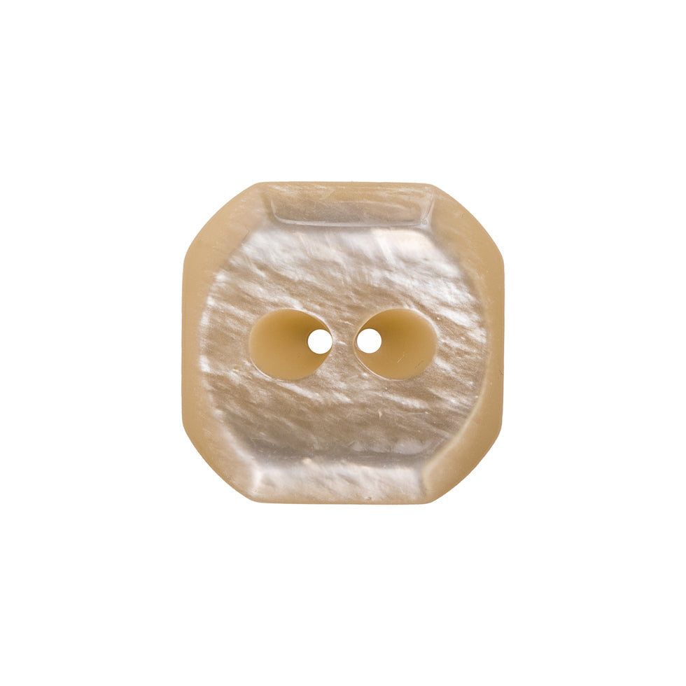 Square Plastic 2-Hole Button with Cut Corners Made in Italy - 28L/18mm - Ivory Square Plastic 2-Hole Button with Cut Corners Made in Italy - 28L/18mm - Ivory