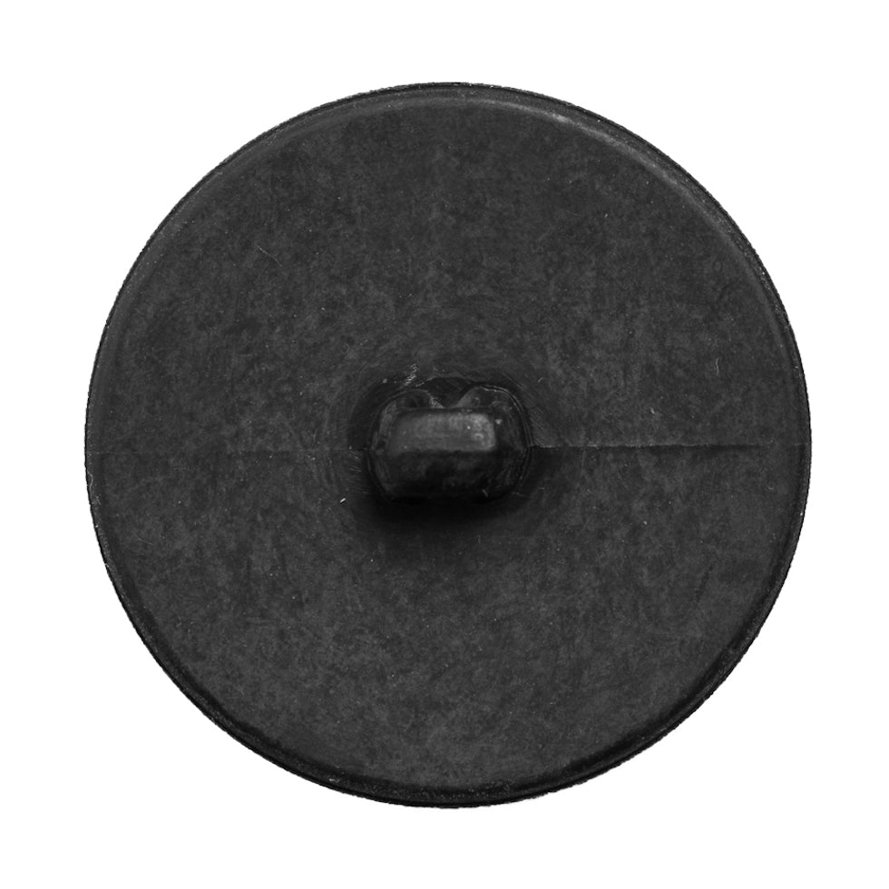 Italian Black Wavy-Textured Plastic Shank Back Button - 54L/34mm Detail Italian Black Wavy-Textured Plastic Shank Back Button - 54L/34mm Detail
