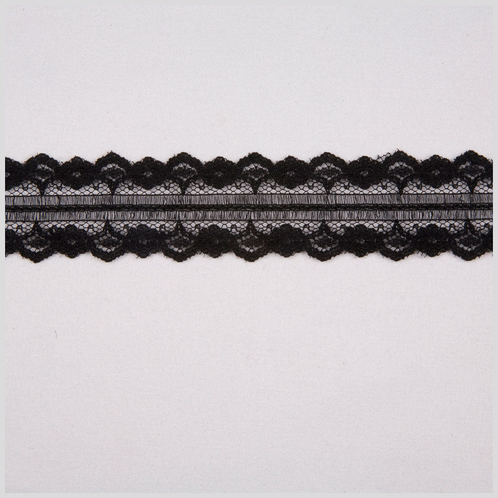 1.125" Black Raschel Lace 1.125" Black Raschel Lace