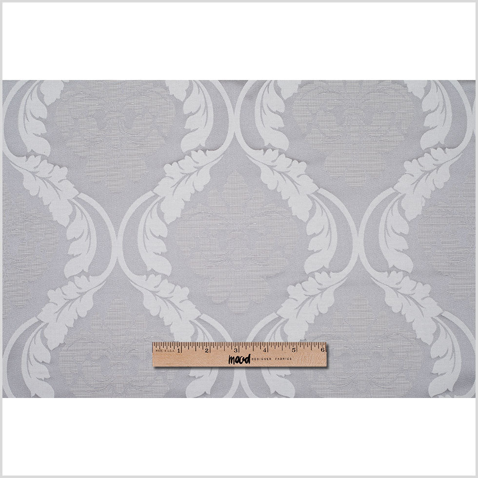 Silver Floral Damask-Pattern Satin Jacquard Full Silver Floral Damask-Pattern Satin Jacquard Full