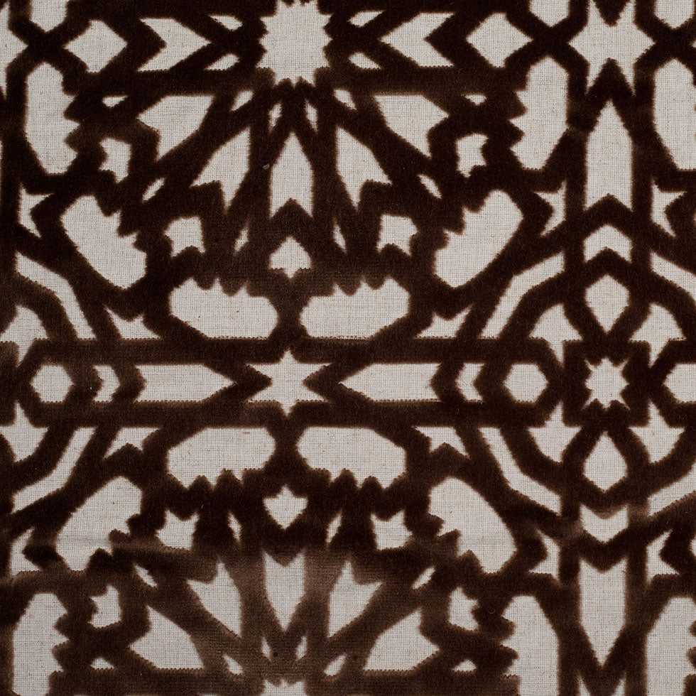 Turkish Bittersweet Brown Geometric Polyester-Acrylic-Flax Flocked Chenille Turkish Bittersweet Brown Geometric Polyester-Acrylic-Flax Flocked Chenille