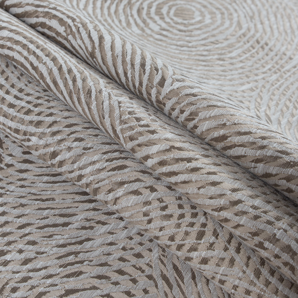Linen Geometric Swirls on a Cotton and Polyester Woven - Folded Linen Geometric Swirls on a Cotton and Polyester Woven - Folded