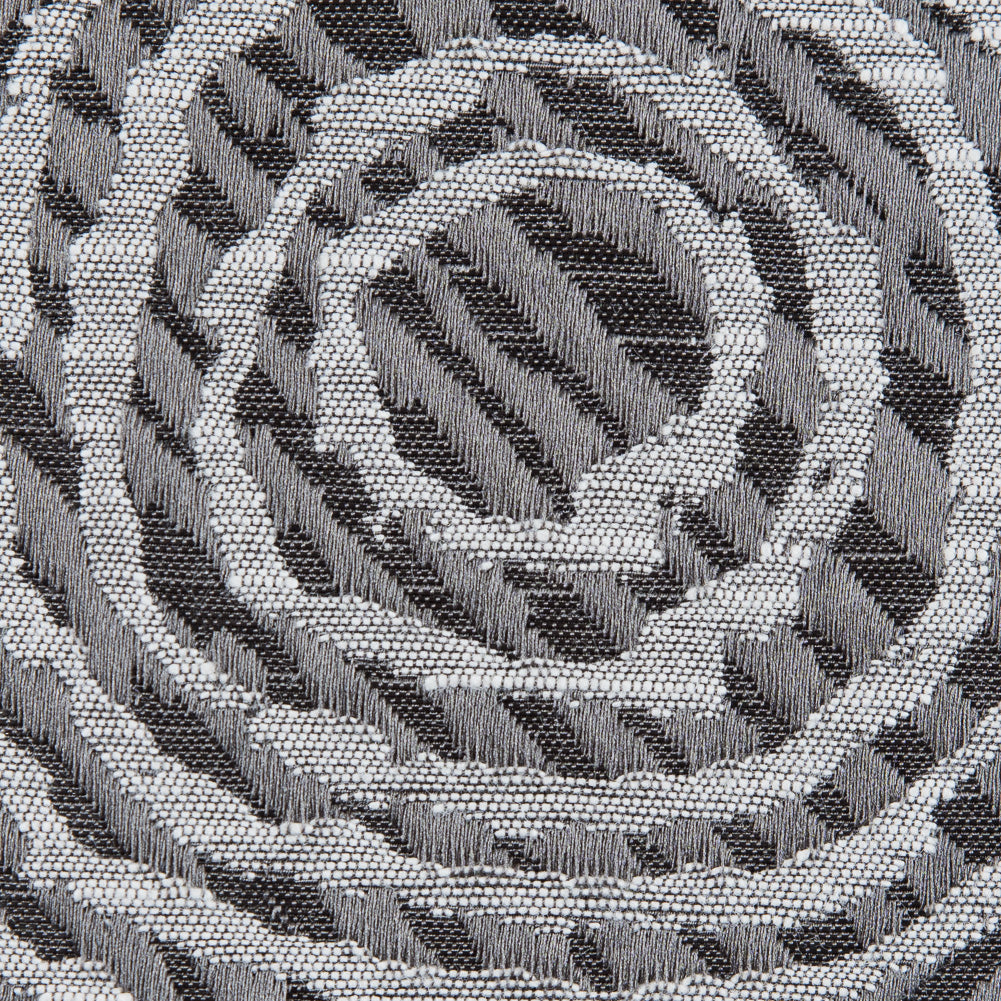 Slate Geometric Swirls on a Cotton and Polyester Woven - Detail Slate Geometric Swirls on a Cotton and Polyester Woven - Detail