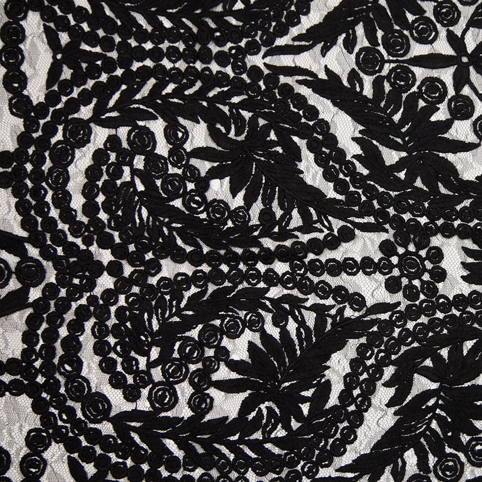 Black Floral Nylon Lace Black Floral Nylon Lace