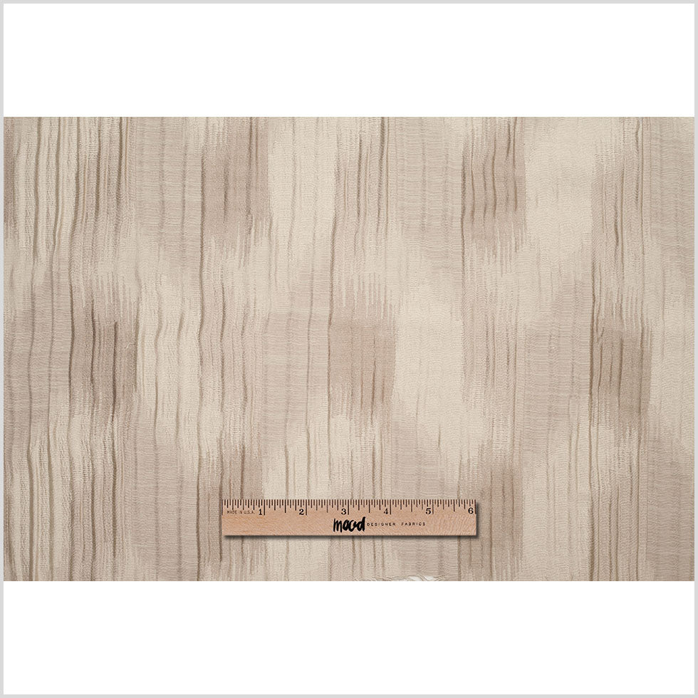 Indian Beige/Ivory Ikat-Like Poly/Cotton Brocade Full Indian Beige/Ivory Ikat-Like Poly/Cotton Brocade Full