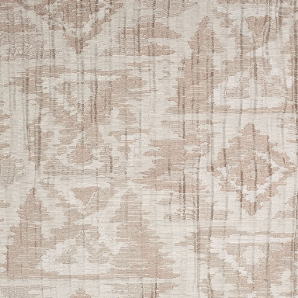 Indian Ivory/Beige Ikat-Like Geometric Poly/Cotton Brocade Indian Ivory/Beige Ikat-Like Geometric Poly/Cotton Brocade
