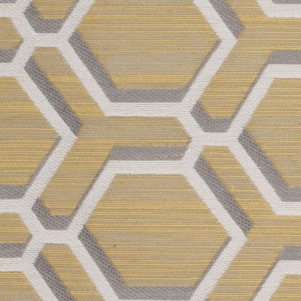 Indian Yellow/Gray Geometric Poly/Cotton Brocade Detail Indian Yellow/Gray Geometric Poly/Cotton Brocade Detail