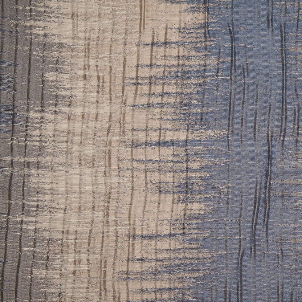 Indian Blue/Beige Geometric Striped Polyester-Cotton Brocade Indian Blue/Beige Geometric Striped Polyester-Cotton Brocade