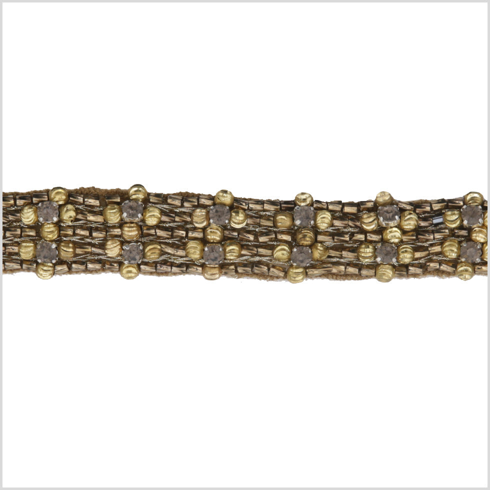 0.625 Gold/Copper Beaded Rhinestone Trim 0.625 Gold/Copper Beaded Rhinestone Trim